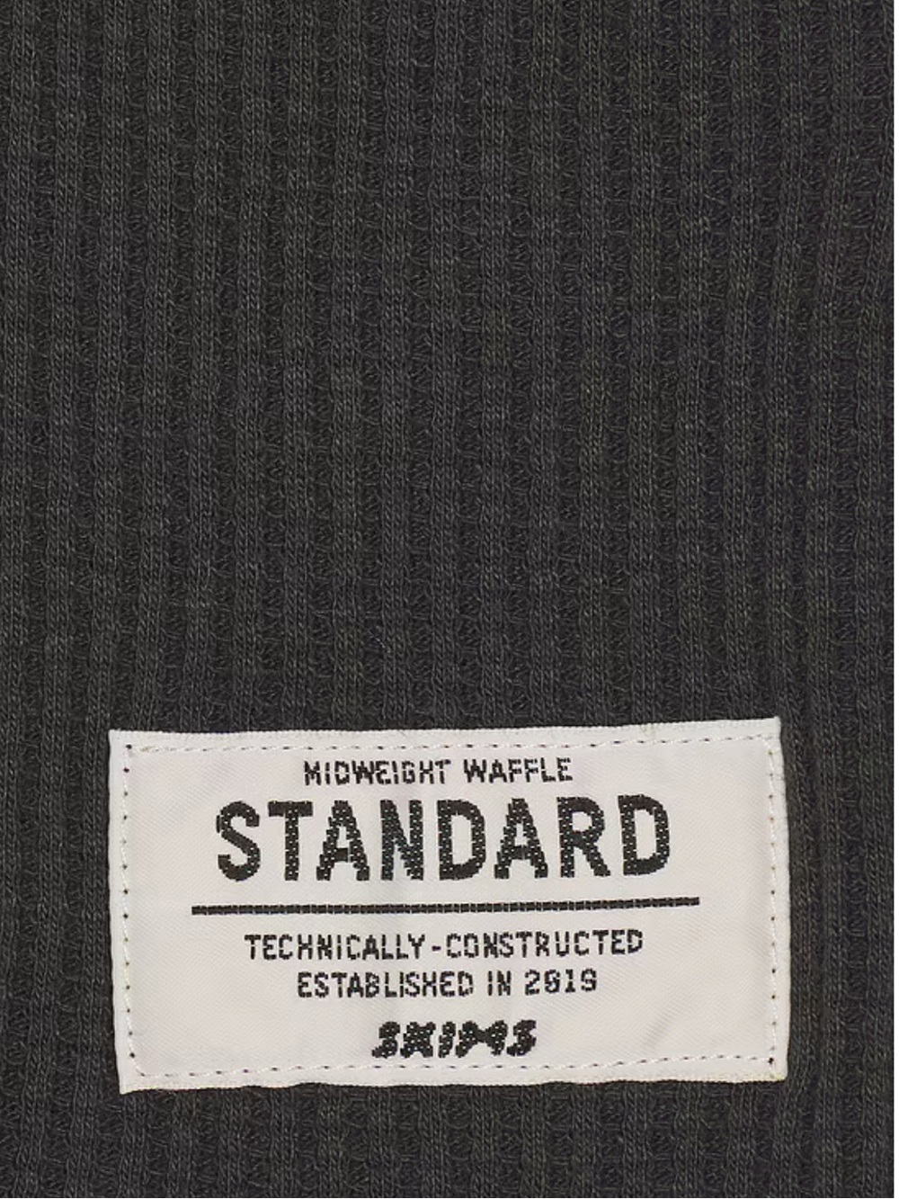 SKIMS Men's Midweight Waffle Long Sleeve Shirt Graphite Gray XXL Oversized - Picture 10 of 12